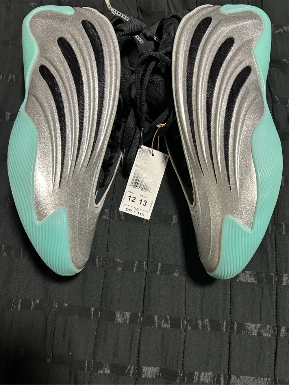 Harden Volume 9 Mens Basketball Shoe - Silver/Turquoise (UNO Chain) Size 12